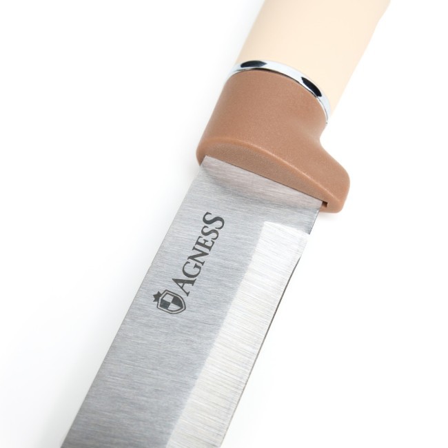 Набор agness из 11пр: 5 ножей,половник,лопатка,шумовка,подставка,ножеточка и ножницы, цвет: бежевый Agness (671-226) Набор agness из 11пр: 5 ножей,половник,лопатка,шумовка,подставка,ножеточка и ножницы, цвет: бежевый Agness (671-226)