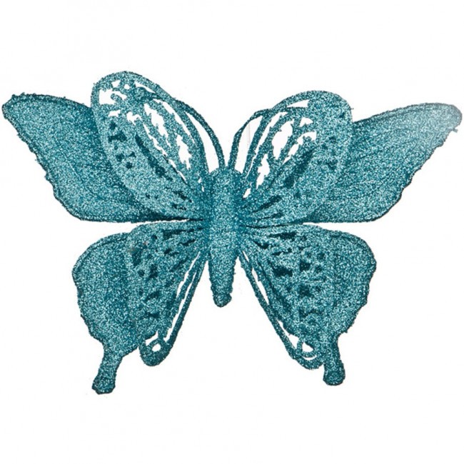 Изделие декоративное "бабочка" на клипсе. длина=17см. голубой Lefard (241-2451)
