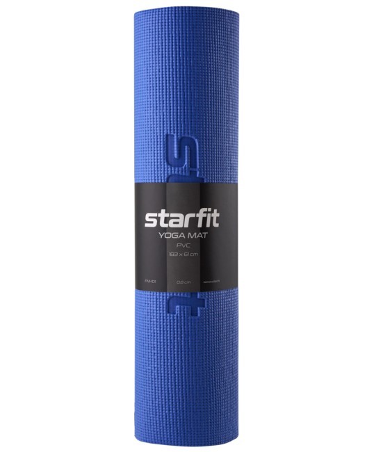 Коврик для йоги и фитнеса Starfit FM-101, PVC, 183x61x0,8 см, темно-синий (2103968)