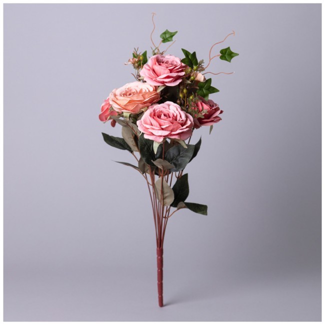 Букет из искусственных роз длина=50см , цвет кремово-розовый Lefard (535-388) Букет из искусственных роз длина=50см , цвет кремово-розовый Lefard (535-388)