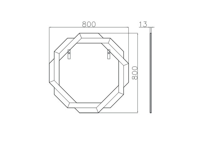 Зеркало рама 8 граней 80*80*2см (TT-00012683)