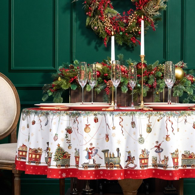 Скатерть круглая  "щелкунчик" ,190см ,красный , 100%хлопок , твил Lefard (850-762-25)