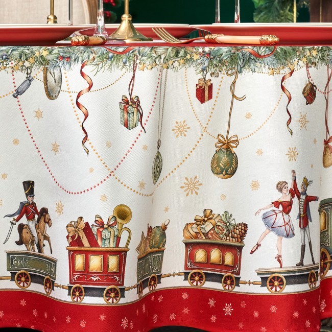 Скатерть круглая  "щелкунчик" ,190см ,красный , 100%хлопок , твил Lefard (850-762-25)