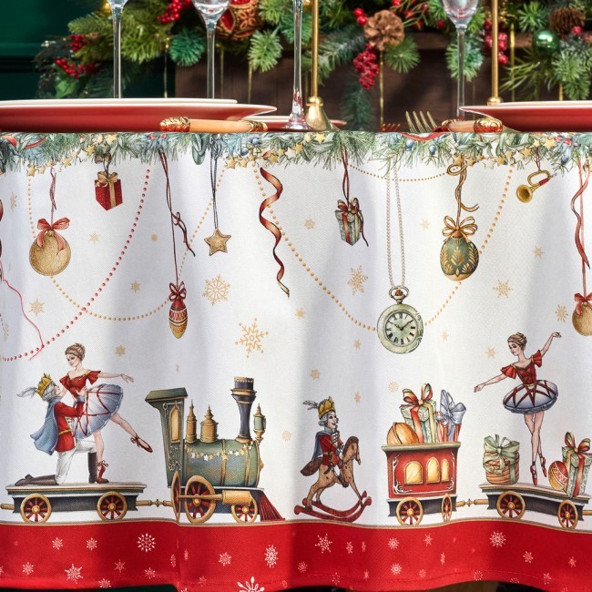 Скатерть круглая  "щелкунчик" ,190см ,красный , 100%хлопок , твил Lefard (850-762-25)