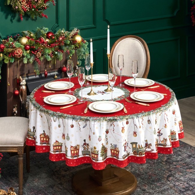 Скатерть круглая  "щелкунчик" ,190см ,красный , 100%хлопок , твил Lefard (850-762-25)