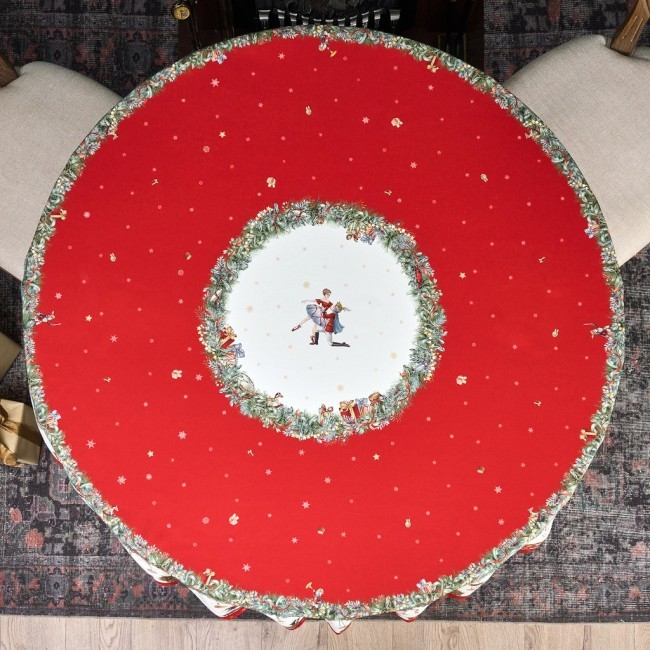 Скатерть круглая  "щелкунчик" ,190см ,красный , 100%хлопок , твил Lefard (850-762-25)