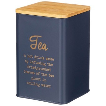 Емкость для сыпучих продуктов agness  "navy style" "чай"  1,1 л 10*10*14 см цвет: ночной синий Agness (790-307)