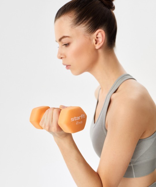 Гантель неопреновая STARFIT DB-201 2 кг, оранжевый пастель (998453) Гантель неопреновая STARFIT DB-201 2 кг, оранжевый пастель (998453)