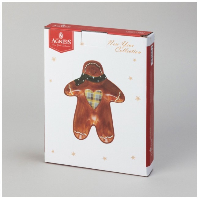 Тарелка закусочная agness “пряничный домик" 20,8*15,5*2,8 см Agness (358-2274) Тарелка закусочная agness “пряничный домик" 20,8*15,5*2,8 см Agness (358-2274)