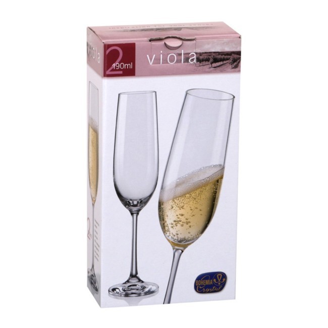 Набор бокалов для шампанского из 2 шт."красные шары" 190 мл. высота=24 см. Bohemia Crystal (674-257)