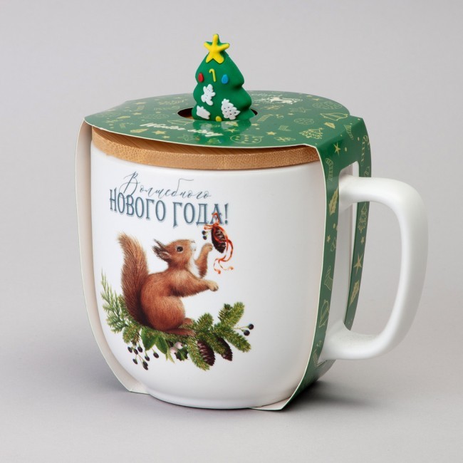 Кружка lefard winter story 390мл с бамбуковой крышкой мал.уп.=6шт Lefard (756-467)