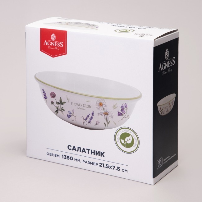 Салатник agness "flower story" 21,5*7,5 см 1350 мл Agness (358-2182)