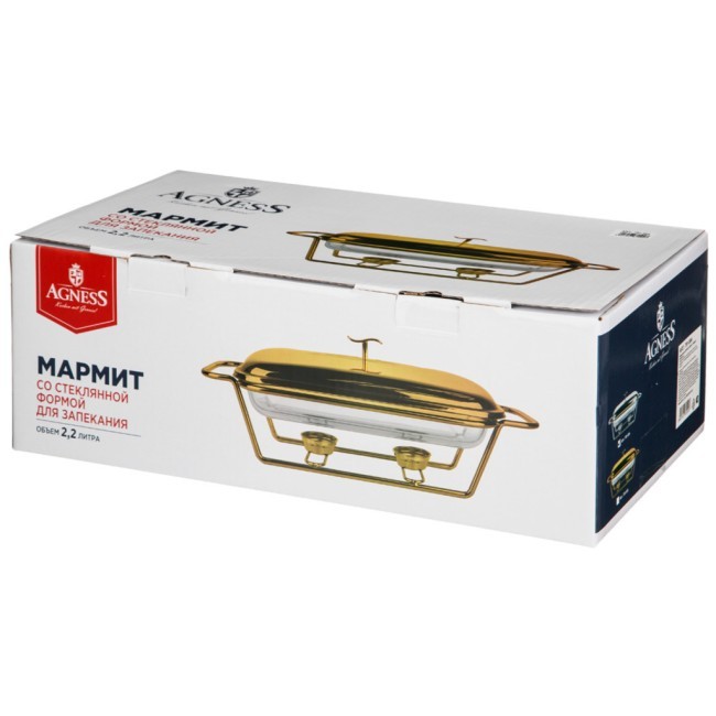 Мармит agness  прямоуг gold 2,2l Agness (781-505)