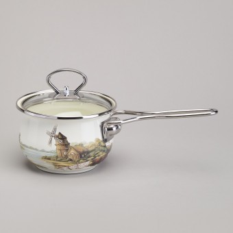 Ковш эмалированный серия "family house" 0,9л, диа 14 см Agness (943-069) Ковш эмалированный серия "family house" 0,9л, диа 14 см Agness (943-069)