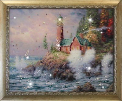 Картина Маяк на берегу с кристаллами Swarovski (1208)