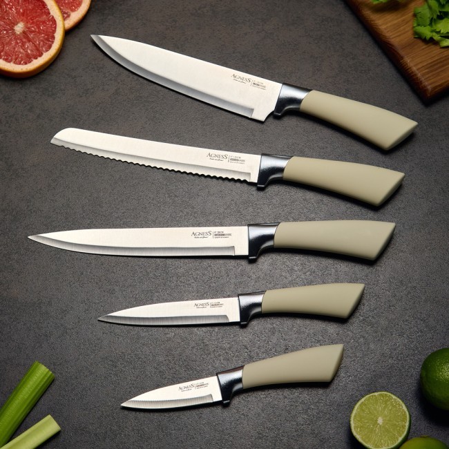 Набор ножей agness на пластиковой подставке, 6 предметов Agness (911-743)