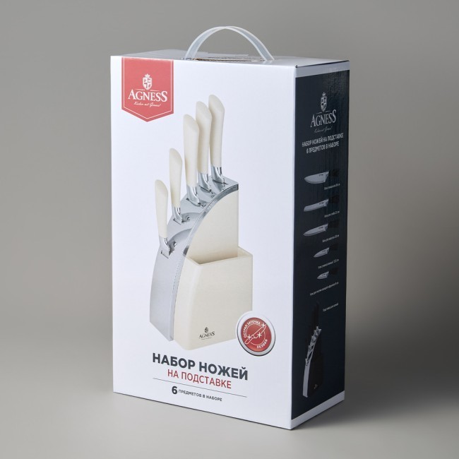 Набор ножей agness на пластиковой подставке, 6 предметов Agness (911-743)