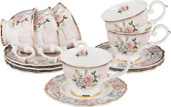 Чайный набор на 6 персон "пудровый шлейф" 12 пр. 230 мл. Lefard (586-322)