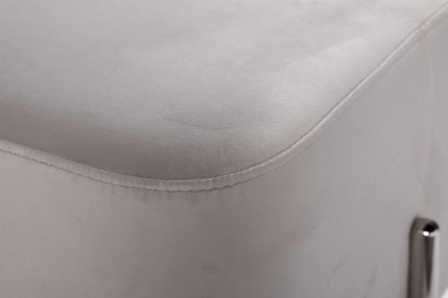 Банкетка велюр светло-серый/хром 42*42*44см (TT-00007817)