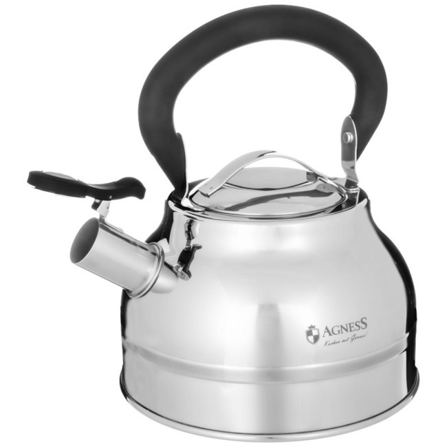 Чайник agness со свистком 2,7л, термоаккумулирующее дно, 304 сталь, индукция Agness (914-300) Чайник agness со свистком 2,7л, термоаккумулирующее дно, 304 сталь, индукция Agness (914-300)