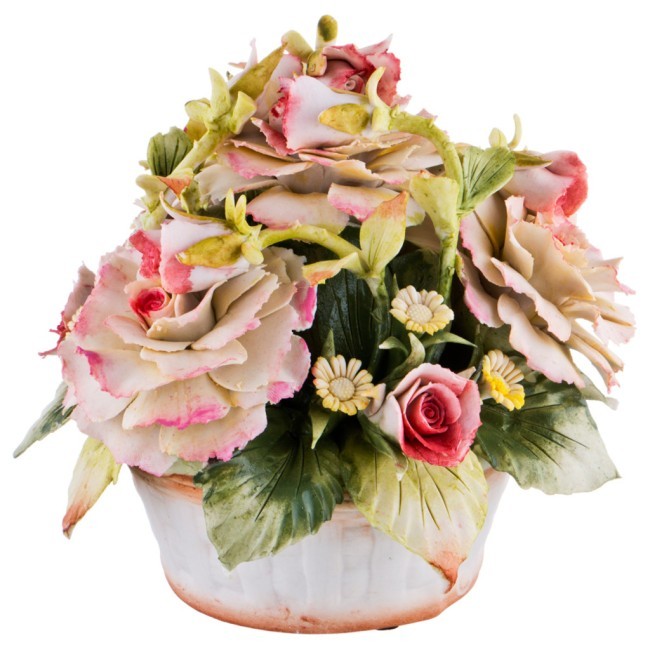 Декоративная корзина с цветами 19*17 см. высота=18 см. ARTE CA.SA. (635-605) Декоративная корзина с цветами 19*17 см. высота=18 см. ARTE CA.SA. (635-605)