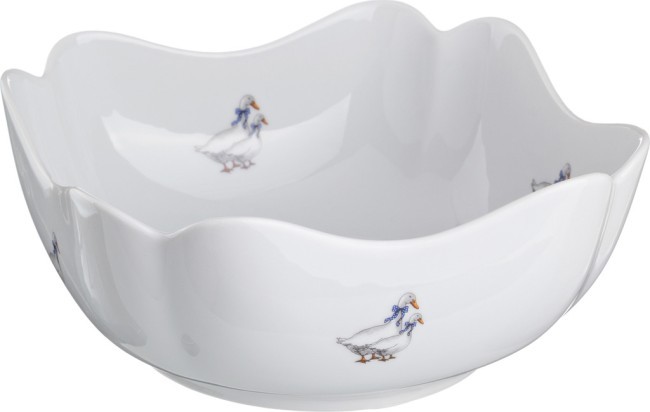 Салатник "гуси" 18,5*18,5 см. высота=8 см. DUBI (606-500)
