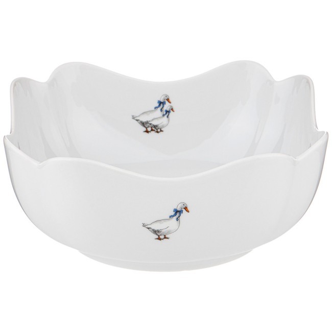 Салатник "гуси" 18,5*18,5 см. высота=8 см. DUBI (606-500)