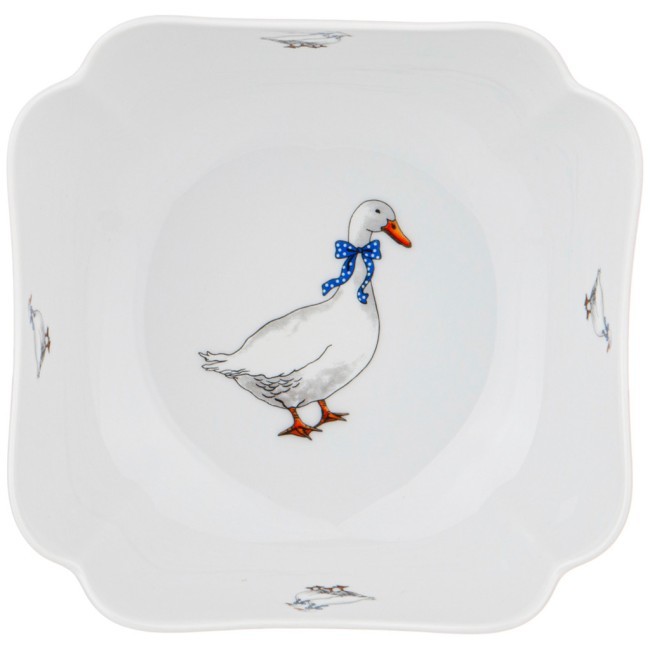 Салатник "гуси" 18,5*18,5 см. высота=8 см. DUBI (606-500)