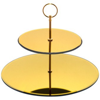 Блюдо сервировочное 2-х ярусное  "golden mirror" 19/30 см Agness (357-252)