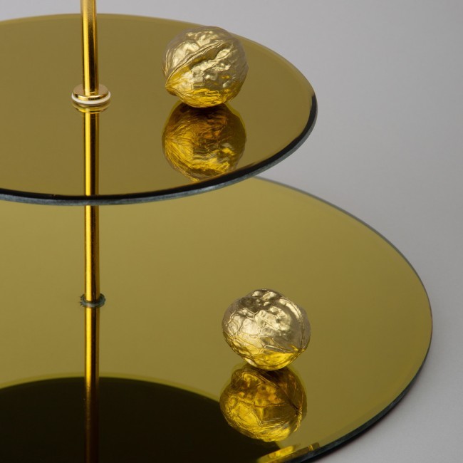 Блюдо сервировочное 2-х ярусное  "golden mirror" 19/30 см Agness (357-252)