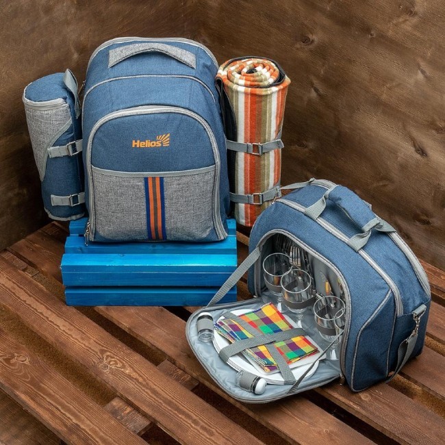 Набор для пикника Helios на 4 персоны HS-425S-(4)BG (72480) Набор для пикника Helios на 4 персоны HS-425S-(4)BG (72480)