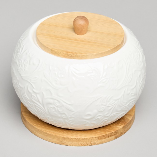 Сахарница lefard "muse" с дер.крышкой на дер.подставке 12*9,5 см 450 мл Lefard (587-207)