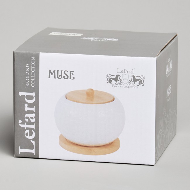 Сахарница lefard "muse" с дер.крышкой на дер.подставке 12*9,5 см 450 мл Lefard (587-207)