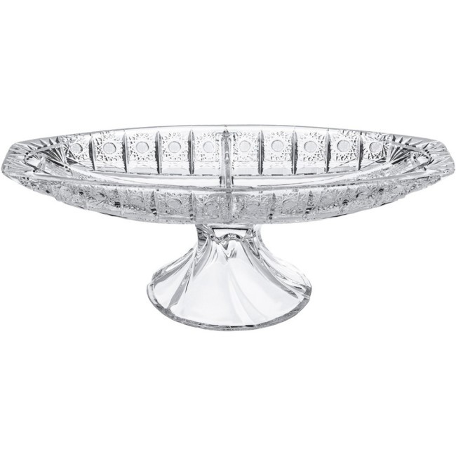 Менажница 2-х секционная на ножке "500pk" 36*14,5см. высота=12,5см. AURUM-CRYSTAL (614-645)