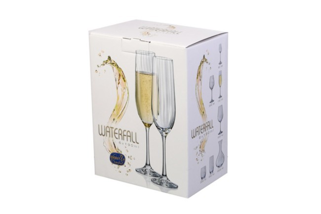 Набор бокалов для шампанского "Waterfall" 6 шт, 190 мл (TT-00008421) Набор бокалов для шампанского "Waterfall" 6 шт, 190 мл (TT-00008421)
