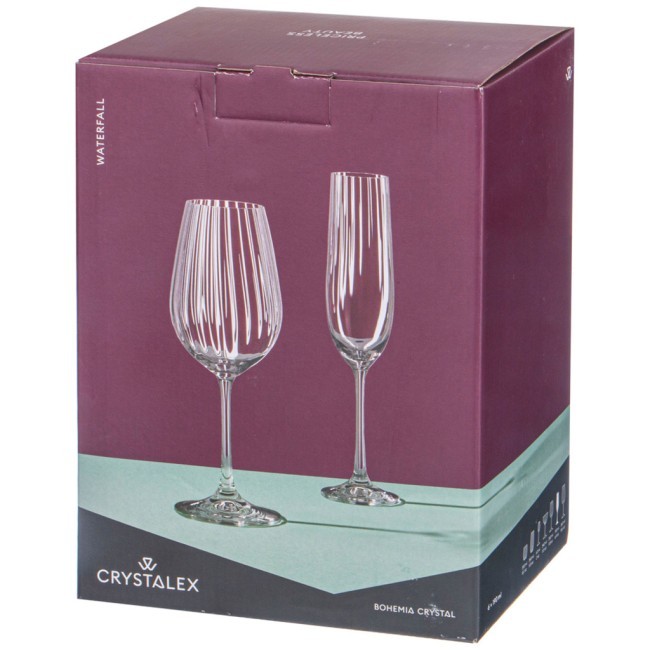 Набор бокалов для шампанского "Waterfall" 6 шт, 190 мл (TT-00008421) Набор бокалов для шампанского "Waterfall" 6 шт, 190 мл (TT-00008421)