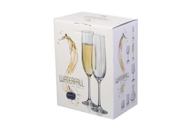 Набор бокалов для шампанского "Waterfall" 6 шт, 190 мл (TT-00008421) Набор бокалов для шампанского "Waterfall" 6 шт, 190 мл (TT-00008421)