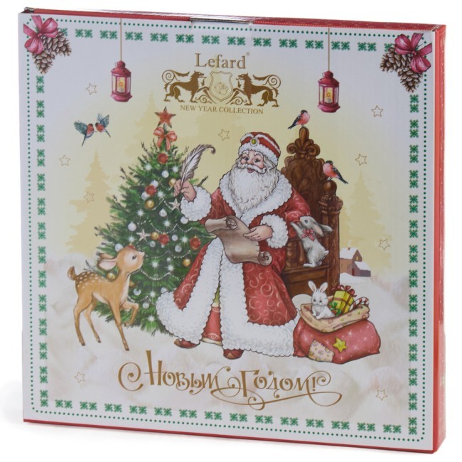 Набор тарелок обеденных lefard "дед мороз" 2 шт. 27 см красный Lefard (85-1719-1)