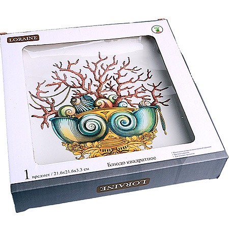 Блюдо квадратное 22х22см Страна чудес доломит LR (30819)