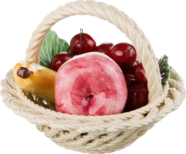 Изделие декоративное корзина с фруктами " яблоко и банан" диаметр=19 см высота=16 см ORGIA (335-093)