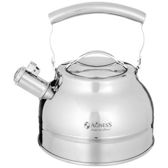 Чайник agness со свистком 2,7л, термоаккумулирующее дно, 304 сталь, индукция Agness (914-302) Чайник agness со свистком 2,7л, термоаккумулирующее дно, 304 сталь, индукция Agness (914-302)