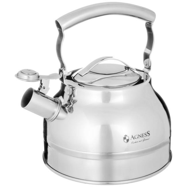 Чайник agness со свистком 2,7л, термоаккумулирующее дно, 304 сталь,  индукция Agness (914-302)