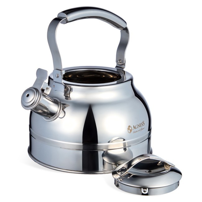 Чайник agness со свистком 2,7л, термоаккумулирующее дно, 304 сталь,  индукция Agness (914-302)