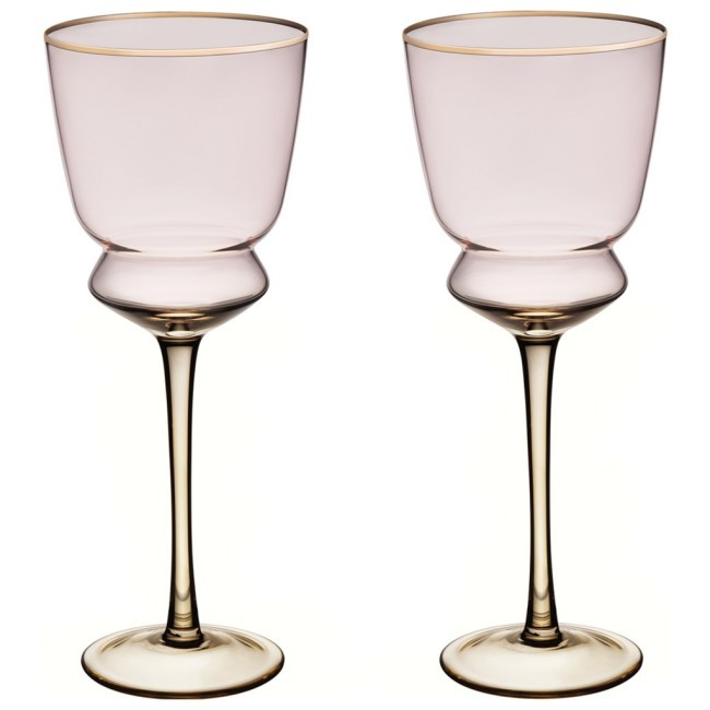 Набор бокалов для вина "twist & shine" pink, 2 шт/380 мл Lefard (687-002)
