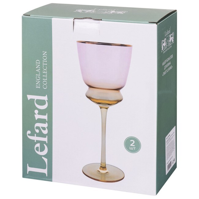 Набор бокалов для вина "twist & shine" pink, 2 шт/380 мл Lefard (687-002)