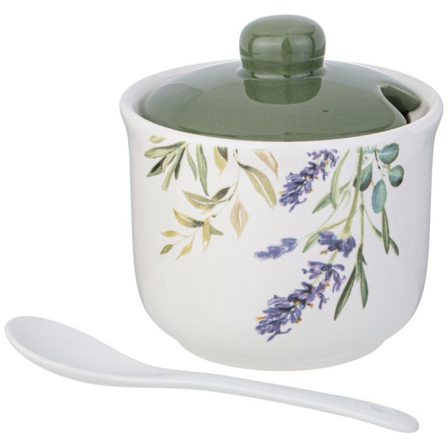 Сахарница с ложкой agness "лаванда" 10*9,5 см 300 мл Agness (358-2161)