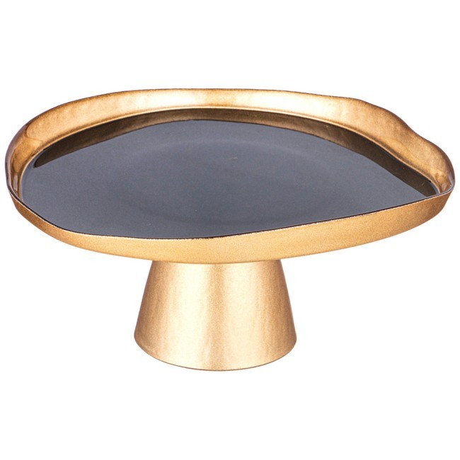 Блюдо на ножке "bohemia" black d=21см АКСАМ (339-450)