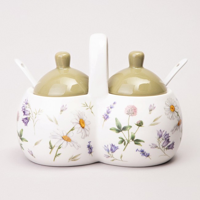 Банка 2 секции agness "flower story" 17*10*13 см / 2x240 мл Agness (358-2191)