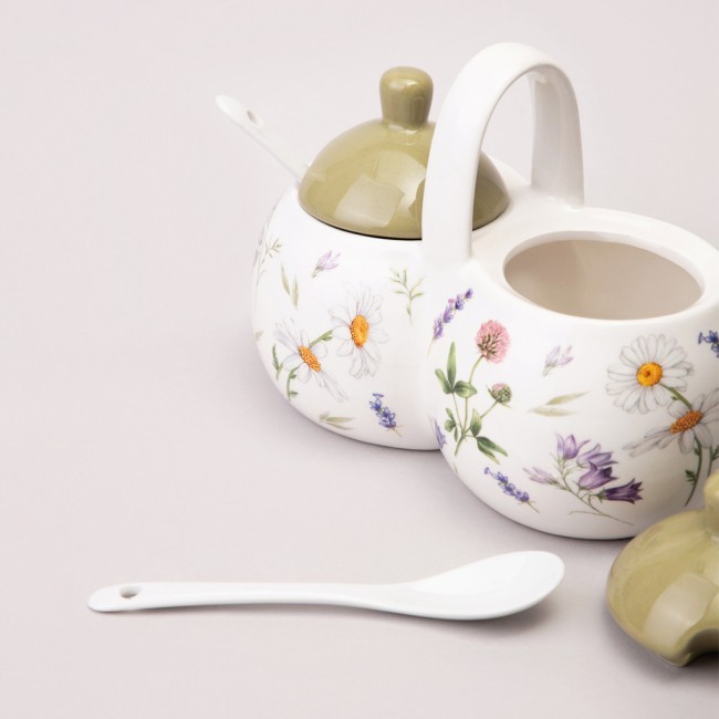 Банка 2 секции agness "flower story" 17*10*13 см / 2x240 мл Agness (358-2191)