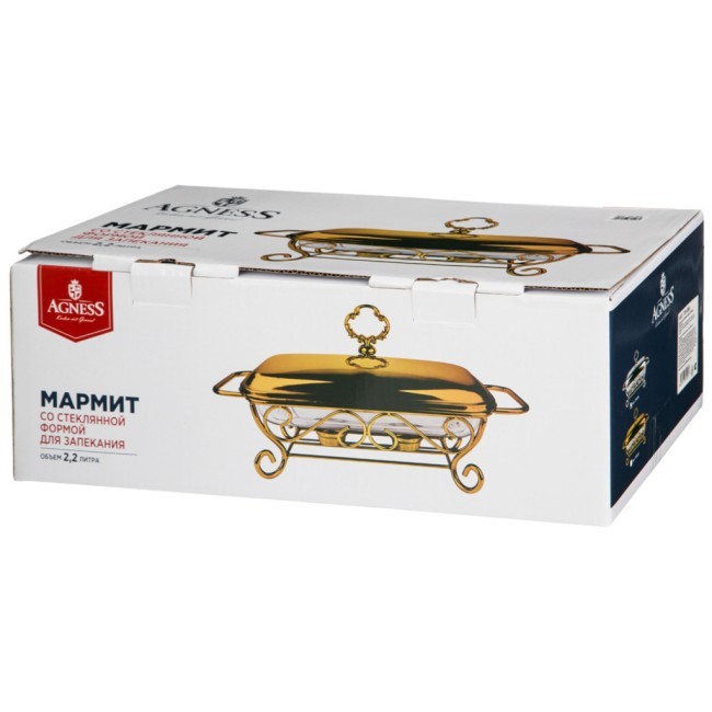 Мармит agness  прямоуг gold 2,2l Agness (781-507)